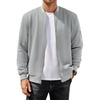 image:imageCOOFANDY Mens Zip Up Sweater Jacket Waffle Sweatshirt Knit Bomber Lightweight Casual JacketsLight Grey