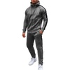 image:imageCOOFANDY Tracksuit Mens with Zipper Pockets Full Zip Hoodie Sweatsuit 2 Pieces Running Jogging Sports Casual Sweat SuitsDark Grey Textile