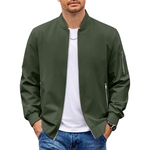 image:imageCOOFANDY Men Bomber Jacket Lightweight Casual Windbreaker Zip Up Coat Fashion Stylish Fall Jackets with PocketArmy Green