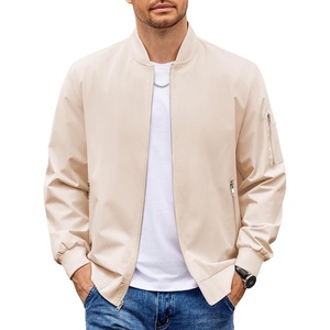 image:imageCOOFANDY Men Bomber Jacket Lightweight Casual Windbreaker Zip Up Coat Fashion Stylish Fall Jackets with PocketBeige