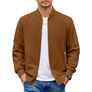 image:imageCOOFANDY Men Bomber Jacket Lightweight Casual Windbreaker Zip Up Coat Fashion Stylish Fall Jackets with PocketBrown