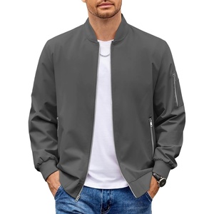 image:imageCOOFANDY Men Bomber Jacket Lightweight Casual Windbreaker Zip Up Coat Fashion Stylish Fall Jackets with PocketDark Grey