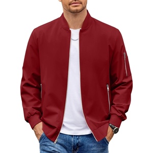 image:imageCOOFANDY Men Bomber Jacket Lightweight Casual Windbreaker Zip Up Coat Fashion Stylish Fall Jackets with PocketWine Red