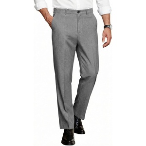 image:imageCOOFANDY Men Classic Fit Dress Pant Casual Flat Front Pant Expandable Waist Suit PantAdark Grey Heather
