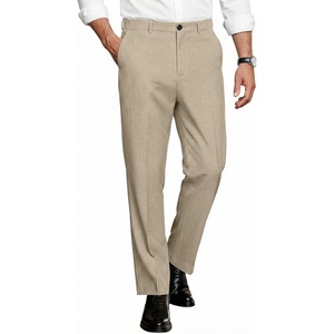 image:imageCOOFANDY Men Classic Fit Dress Pant Casual Flat Front Pant Expandable Waist Suit PantAlight Khaki