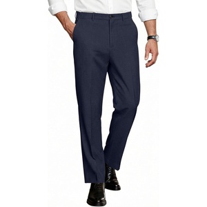 image:imageCOOFANDY Men Classic Fit Dress Pant Casual Flat Front Pant Expandable Waist Suit PantAnavy Blue