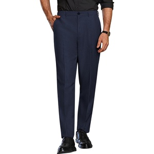 image:imageCOOFANDY Men Classic Fit Dress Pant Casual Flat Front Pant Expandable Waist Suit PantNavy Blue