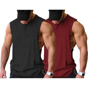 image:imageCOOFANDY Men Workout Tank Top 2 Pack Gym Bodybuilding Sleeveless Muscle T ShirtsBlackWine Red2pcs