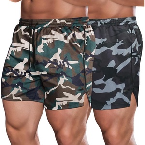 image:imageCOOFANDY Mens 2 Pack Gym Workout Shorts Quick Dry Athletic Shorts 5 Inch Lightweight Sports Running Shorts with PocketsArmy Green CamoGrey Camo