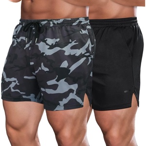 image:imageCOOFANDY Mens 2 Pack Gym Workout Shorts Quick Dry Athletic Shorts 5 Inch Lightweight Sports Running Shorts with PocketsBlackGrey Camo
