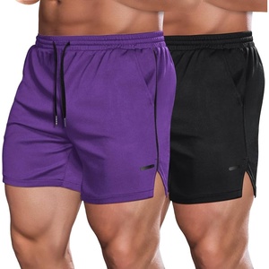 image:imageCOOFANDY Mens 2 Pack Gym Workout Shorts Quick Dry Athletic Shorts 5 Inch Lightweight Sports Running Shorts with PocketsBlackPurple