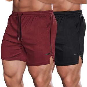 image:imageCOOFANDY Mens 2 Pack Gym Workout Shorts Quick Dry Athletic Shorts 5 Inch Lightweight Sports Running Shorts with PocketsBlackWine Red