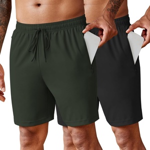 image:imageCOOFANDY Mens 2 Pack Workout Gym Shorts 7 Inch  5 Inch Athletic Shorts Lightweight Casual Jogger Short with Zipper PocketsBlack  Army Green