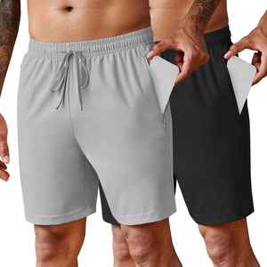 image:imageCOOFANDY Mens 2 Pack Workout Gym Shorts 7 Inch  5 Inch Athletic Shorts Lightweight Casual Jogger Short with Zipper PocketsBlack  Grey