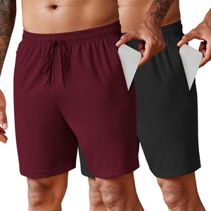 image:imageCOOFANDY Mens 2 Pack Workout Gym Shorts 7 Inch  5 Inch Athletic Shorts Lightweight Casual Jogger Short with Zipper PocketsBlack  Wine Red