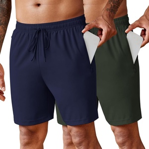 image:imageCOOFANDY Mens 2 Pack Workout Gym Shorts 7 Inch  5 Inch Athletic Shorts Lightweight Casual Jogger Short with Zipper PocketsNavy Blue  Army Green