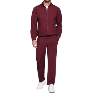 image:imageCOOFANDY Mens 2 Piece Tracksuit Casual Sweatsuits Full Zip Track Suits Jogging Athletic Suit SetsWine Red