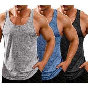 image:imageCOOFANDY Mens 3 Pack Gym Tank Tops YBack Workout Muscle Tee Training Bodybuilding Fitness Sleeveless T Shirts3 PackblackLight GreyNavy Blue
