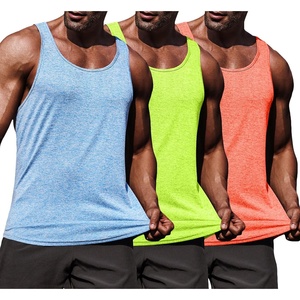image:imageCOOFANDY Mens 3 Pack Gym Tank Tops YBack Workout Muscle Tee Training Bodybuilding Fitness Sleeveless T Shirts3 PackgreenOrange RedSky Blue