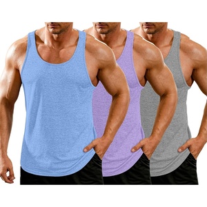 image:imageCOOFANDY Mens 3 Pack Gym Tank Tops YBack Workout Muscle Tee Training Bodybuilding Fitness Sleeveless T Shirts3 Packlight BlueLight PurpleGrey