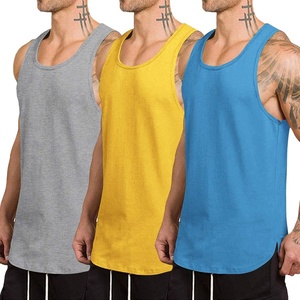 image:imageCOOFANDY Mens 3 Pack Quick Dry Workout Tank Top Gym Muscle Tee Fitness Bodybuilding Sleeveless T ShirtBlueLight GreyYellow