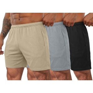 image:imageCOOFANDY Mens 3 Pack Workout Gym Shorts Mesh Athletic Shorts Lightweight Bodybuilding Training Short Pants with PocketsBlack  Gray  Khaki