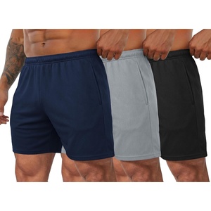 image:imageCOOFANDY Mens 3 Pack Workout Gym Shorts Mesh Athletic Shorts Lightweight Bodybuilding Training Short Pants with PocketsBlack  Gray  Navy Blue