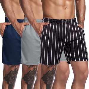 image:imageCOOFANDY Mens 3 Pack Workout Gym Shorts Mesh Athletic Shorts Lightweight Bodybuilding Training Short Pants with PocketsBlack  White StripeNavy BlueGrey