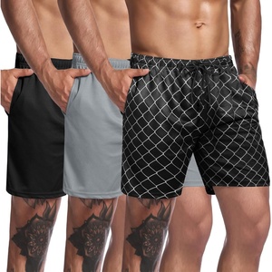 image:imageCOOFANDY Mens 3 Pack Workout Gym Shorts Mesh Athletic Shorts Lightweight Bodybuilding Training Short Pants with PocketsBlack Plaid Black  Grey