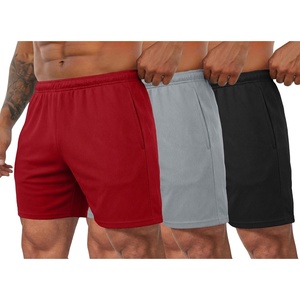 image:imageCOOFANDY Mens 3 Pack Workout Gym Shorts Mesh Athletic Shorts Lightweight Bodybuilding Training Short Pants with PocketsRed  Grey  Black