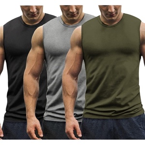 image:imageCOOFANDY Mens 3 Pack Workout Tank Tops Gym Muscle Tee Bodybuilding Fitness Sleeveless T Shirts01blackMedium GreyArmy Green