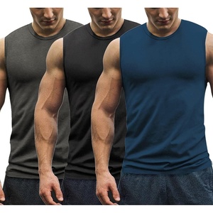 image:imageCOOFANDY Mens 3 Pack Workout Tank Tops Gym Muscle Tee Bodybuilding Fitness Sleeveless T ShirtsDark GreyBlackPeacock Blue