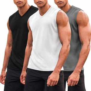 image:imageCOOFANDY Mens 3 Pack Workout Tank Tops Gym Sleeveless Shirts V Neck Bodybuilding Muscle Tee Shirt01whiteGreyBlack
