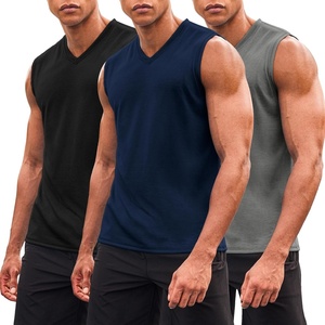 image:imageCOOFANDY Mens 3 Pack Workout Tank Tops Gym Sleeveless Shirts V Neck Bodybuilding Muscle Tee Shirt02light GreyNavy BlueBlack