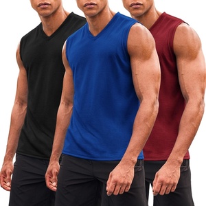 image:imageCOOFANDY Mens 3 Pack Workout Tank Tops Gym Sleeveless Shirts V Neck Bodybuilding Muscle Tee Shirt03wine RedRoyal BlueBlack