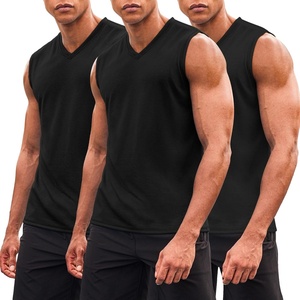 image:imageCOOFANDY Mens 3 Pack Workout Tank Tops Gym Sleeveless Shirts V Neck Bodybuilding Muscle Tee ShirtBlackBlackBlack
