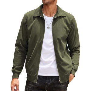 image:imageCOOFANDY Mens Casual Corduroy Jacket Lightweight Zip Up Vintage Jacket Collared Bomber JacketArmy Green