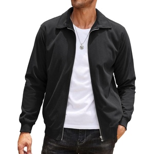 image:imageCOOFANDY Mens Casual Corduroy Jacket Lightweight Zip Up Vintage Jacket Collared Bomber JacketBlack