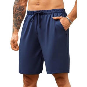 image:imageCOOFANDY Mens Casual Shorts 9 inch Inseam Stretch Beach Shorts Elastic Waist Drawstring Summer ShortsNavy Blue