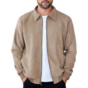 image:imageCOOFANDY Mens Casual Suede Bomber Jacket Lightweight Full Zip Up Jackets Vintage Faux Leather JacketKhaki