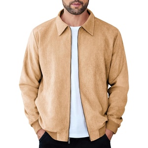 image:imageCOOFANDY Mens Casual Suede Bomber Jacket Lightweight Full Zip Up Jackets Vintage Faux Leather JacketLight Tan