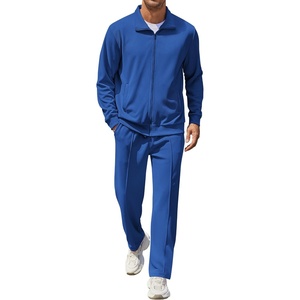 image:imageCOOFANDY Mens Casual Sweatsuit 2 Piece Athletic Full Zip Tracksuit Jacquard Jogging Set Fashion Jackets And Pants OutfitBlue