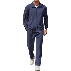 image:imageCOOFANDY Mens Casual Sweatsuit 2 Piece Athletic Full Zip Tracksuit Jacquard Jogging Set Fashion Jackets And Pants OutfitNavy Blue