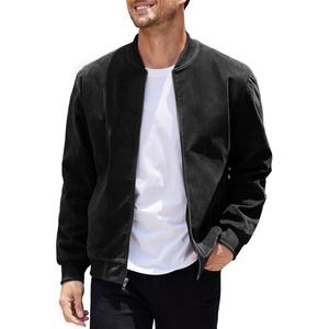 image:imageCOOFANDY Mens Casual Varsity Jacket Vintage Lightweight Suede Bomber JacketsBlack