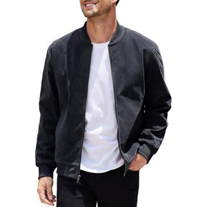 image:imageCOOFANDY Mens Casual Varsity Jacket Vintage Lightweight Suede Bomber JacketsNavy Blue