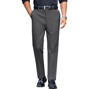 image:imageCOOFANDY Mens Classic Casual Dress Pants Expandable Waist Suit Pant Slim Fit Flat Front SlacksDark Grey