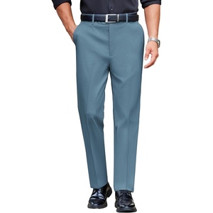 image:imageCOOFANDY Mens Classic Casual Dress Pants Expandable Waist Suit Pant Slim Fit Flat Front SlacksDenim Blue
