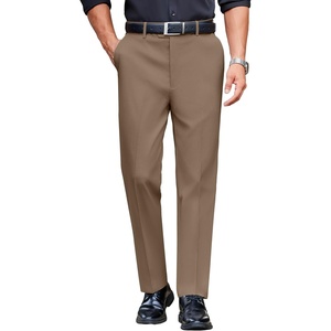 image:imageCOOFANDY Mens Classic Casual Dress Pants Expandable Waist Suit Pant Slim Fit Flat Front SlacksGrey Brown