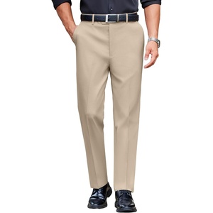 image:imageCOOFANDY Mens Classic Casual Dress Pants Expandable Waist Suit Pant Slim Fit Flat Front SlacksKhaki