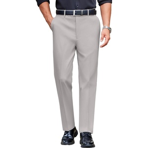 image:imageCOOFANDY Mens Classic Casual Dress Pants Expandable Waist Suit Pant Slim Fit Flat Front SlacksLight Grey